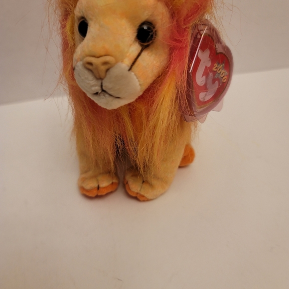 Ty Beanie Babies (2000) "Bushy" the Lion. Set of 2. Small has tag protector. EUC - Picture 9 of 14